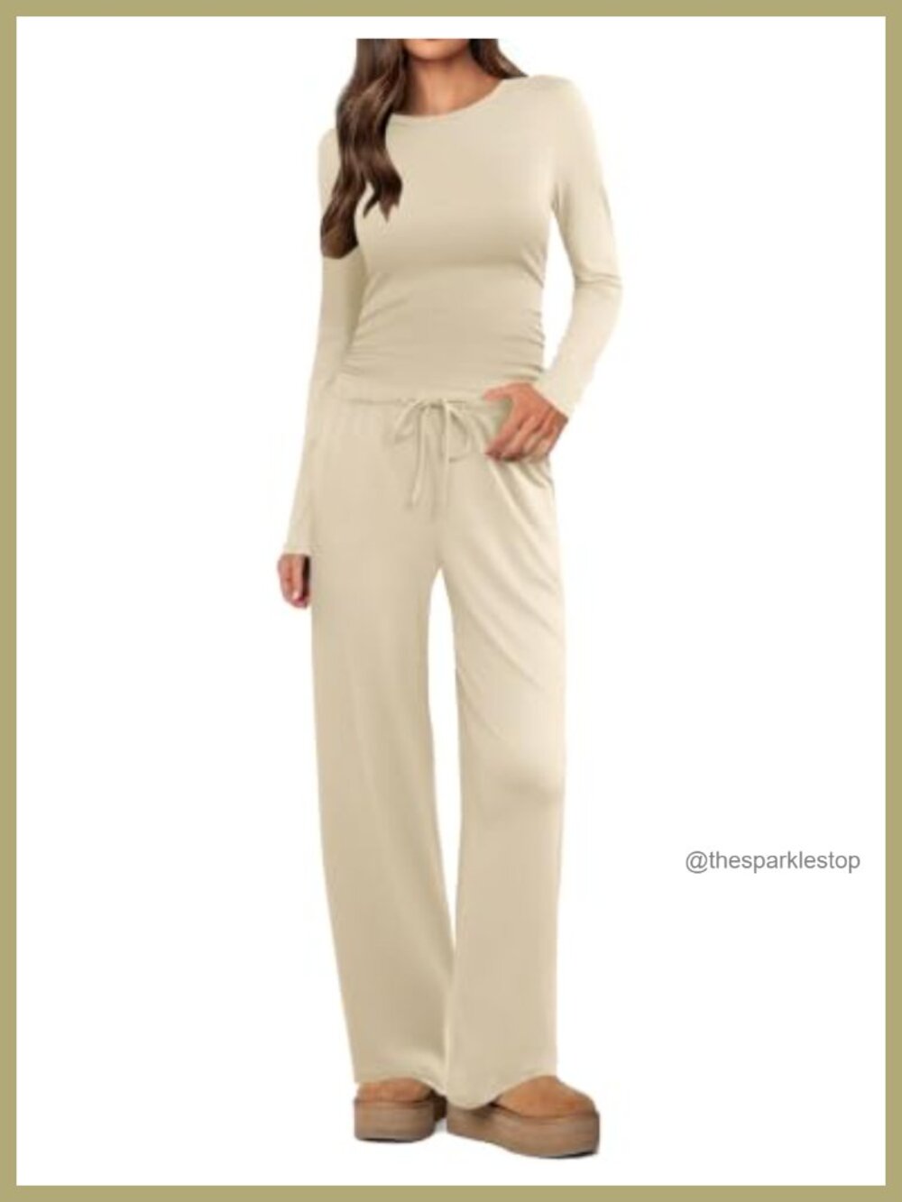 Ekouaer Ruched Side Lounge Set with Pockets